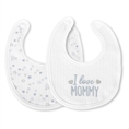 Newborn bib NATURAL 2pcs with velcro BOY